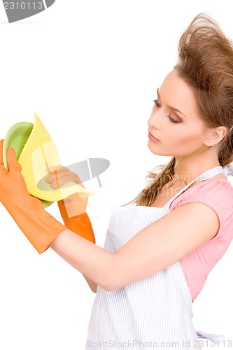 Image of housewife washing dish