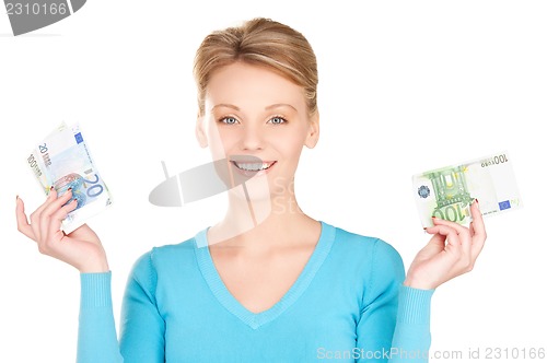 Image of lovely woman with money