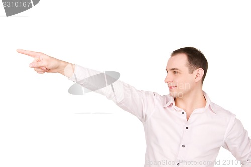 Image of businessman pointing his finger