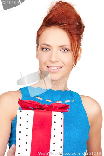Image of happy girl with gift box