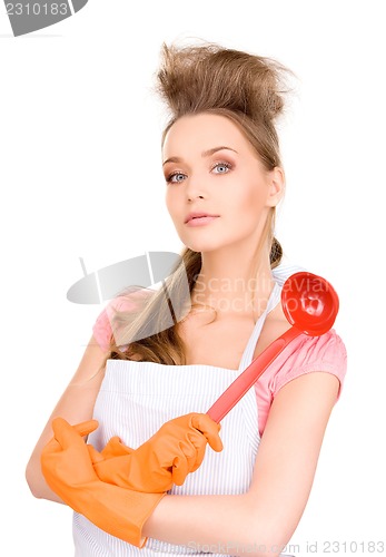 Image of housewife with red ladle