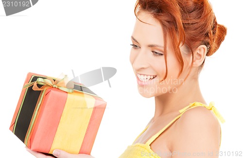 Image of happy girl with gift box