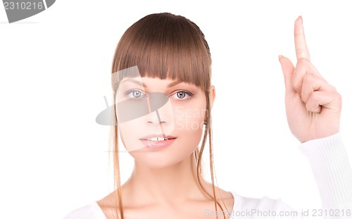 Image of woman with her finger up