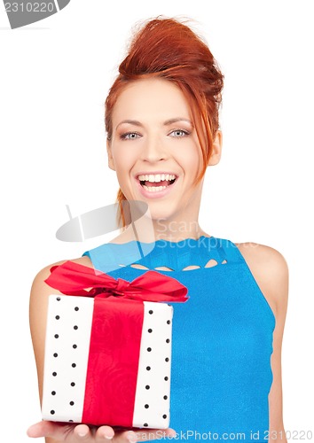 Image of happy girl with gift box