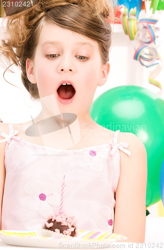 Image of party girl with cake