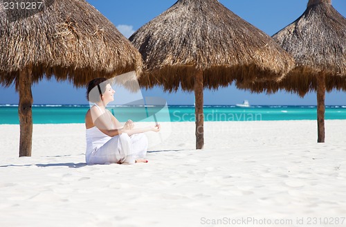 Image of meditation on the beach