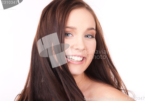 Image of beautiful girl with long hair