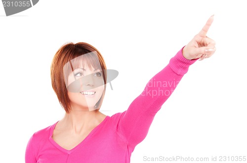 Image of businesswoman pointing her finger
