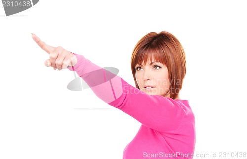 Image of businesswoman pointing her finger