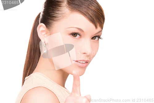 Image of woman pointing her finger