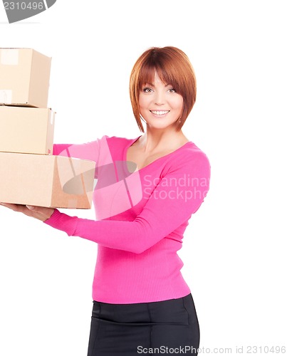 Image of businesswoman with parcels