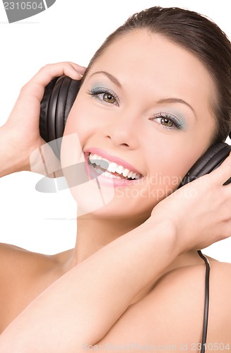 Image of happy woman in headphones