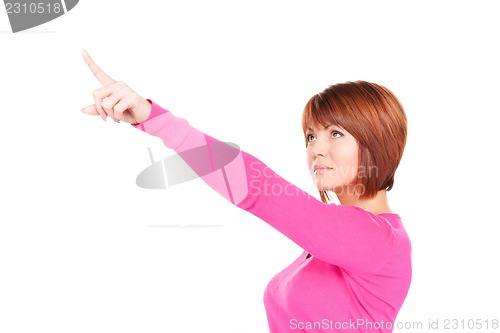 Image of businesswoman pointing her finger