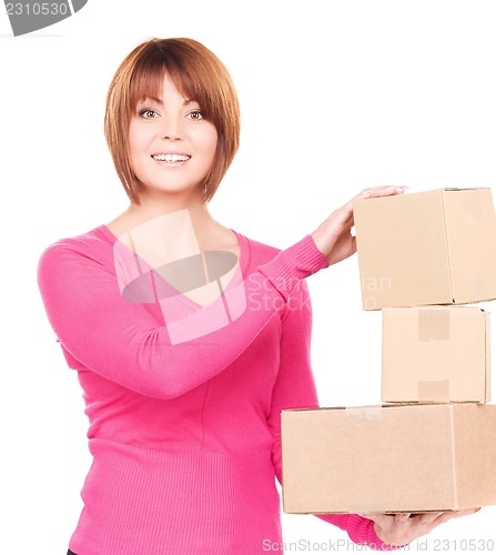 Image of businesswoman with parcels