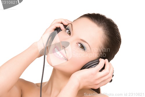 Image of happy woman in headphones