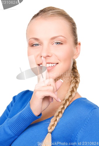 Image of finger on lips