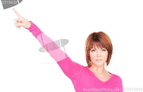 Image of businesswoman pointing her finger