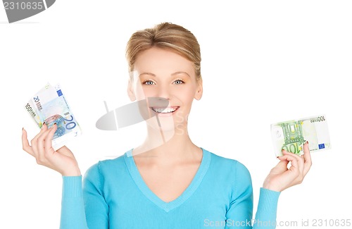Image of lovely woman with money