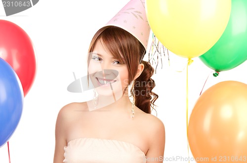 Image of party girl with balloons