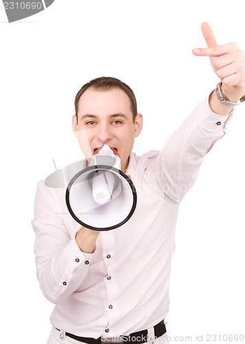 Image of businessman with megaphone