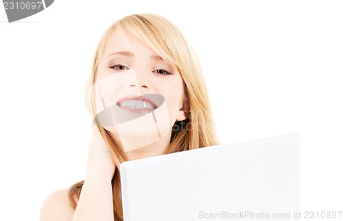 Image of teenage girl with laptop computer