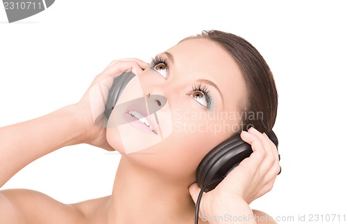 Image of happy woman in headphones