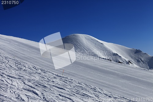 Image of Ski slope and blue sky