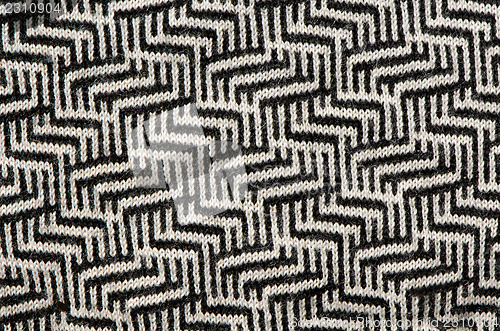 Image of hand knit wool zigzag pattern black white backdrop 