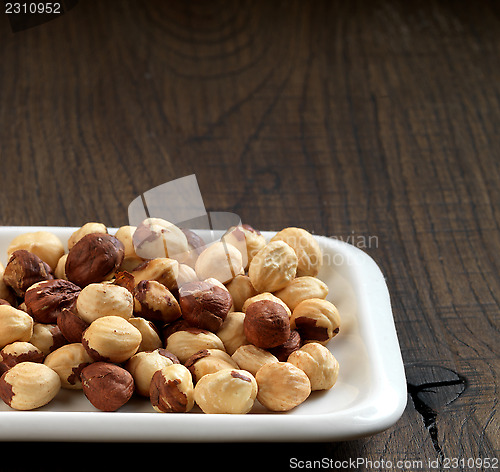 Image of Closeup view of hazelnuts