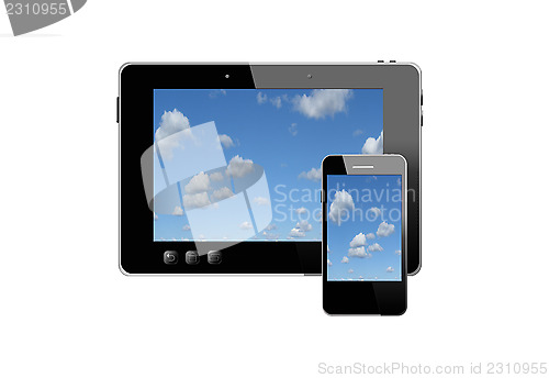 Image of illustration of tablet and modern mobile phone