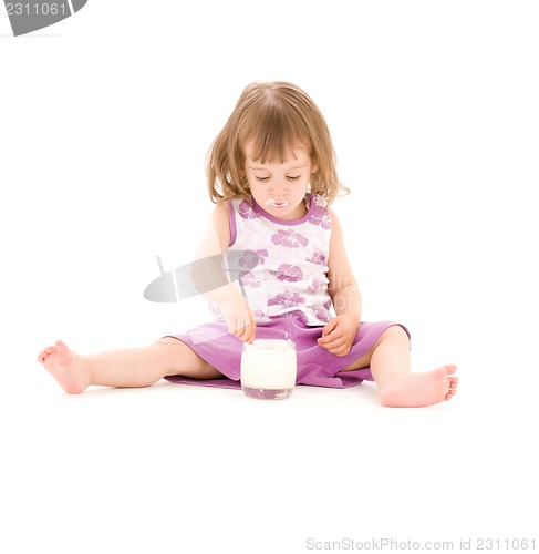 Image of little girl with yogurt