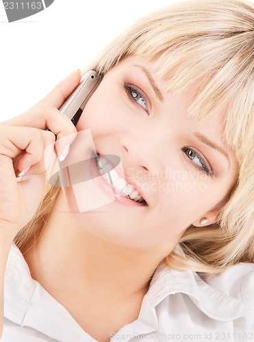 Image of happy woman with cell phone