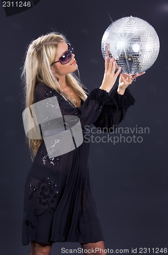 Image of party girl with disco ball