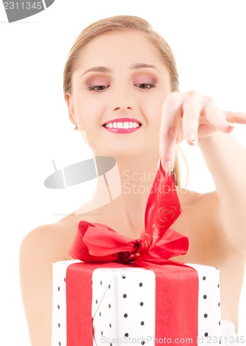 Image of happy girl with gift box