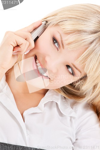 Image of happy woman with cell phone