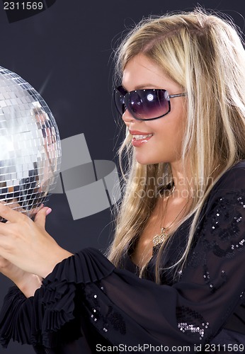 Image of party girl with disco ball