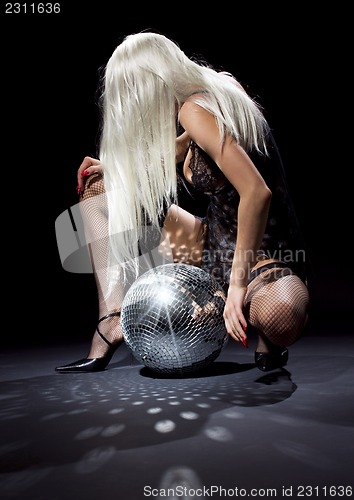 Image of dark glitterball dance