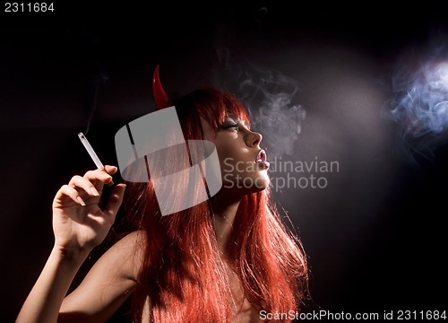 Image of smoking devil