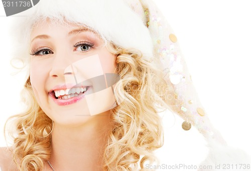 Image of cheerful santa helper girl