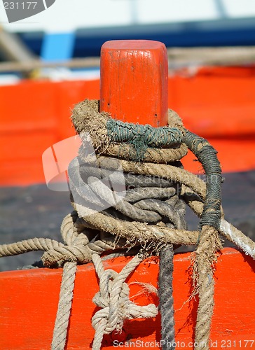 Image of Ropes on an orange cleat