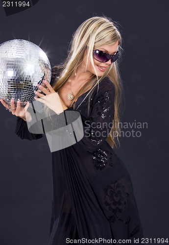 Image of party girl with disco ball