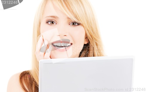 Image of teenage girl with laptop computer