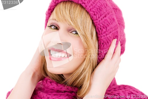 Image of happy teenage girl in hat