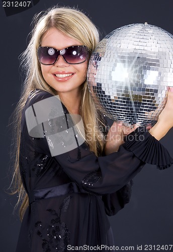 Image of party girl with disco ball