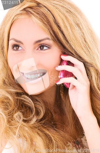 Image of happy woman with cell phone