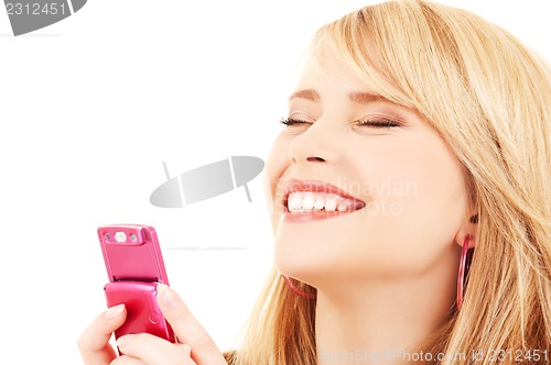 Image of happy teenage girl with cell phone