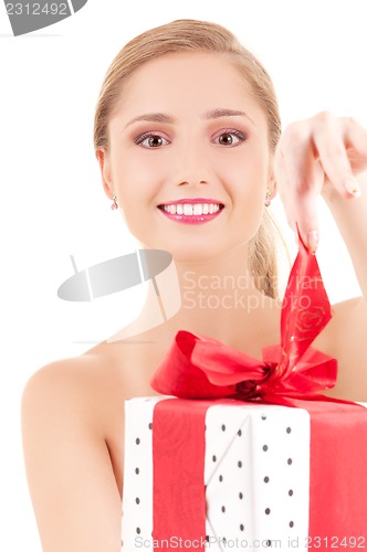 Image of happy girl with gift box