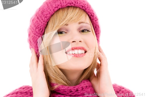 Image of happy teenage girl in hat