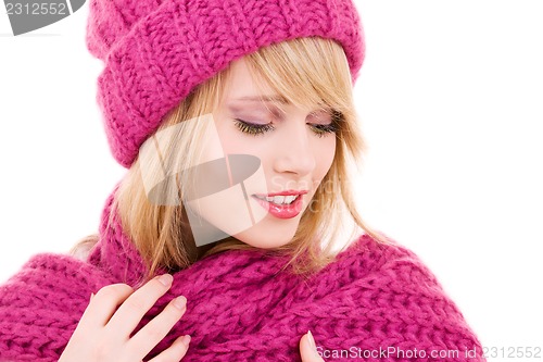 Image of happy teenage girl in hat