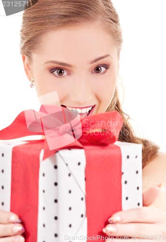 Image of happy girl with gift box